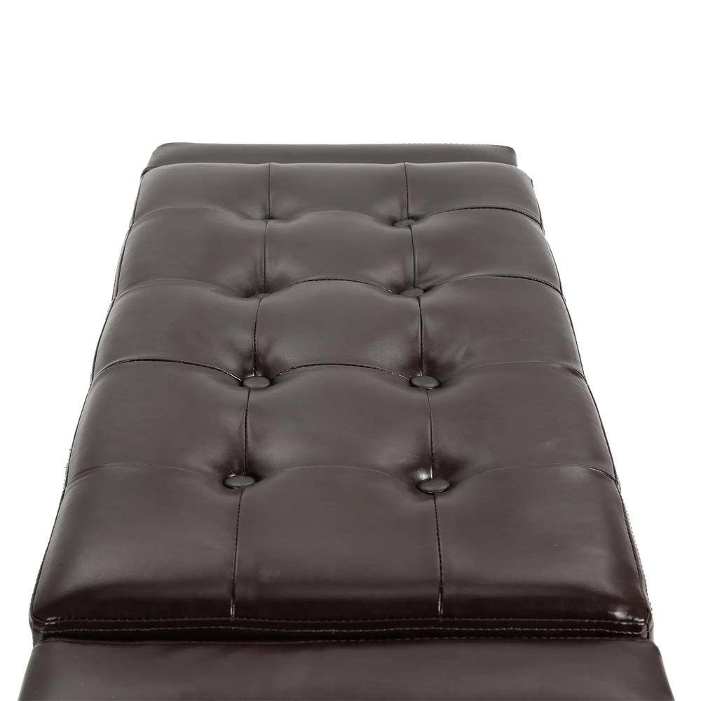 HOMCOM PU Leather Storage Ottoman Bench Storage Chest Tufted Ottoman Cube w/ Flipping Top 92L x 40W x 40H cm Additional View 19