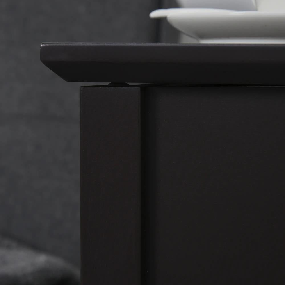 HOMCOM End Table, Narrow Side Table with Flip Top , Shelf, Dark Coffee Additional View 9