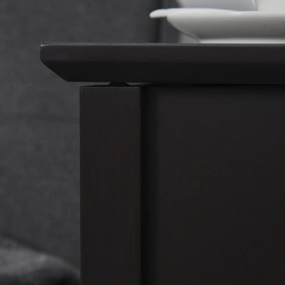 HOMCOM End Table, Narrow Side Table with Flip Top , Shelf, Dark Coffee Additional View 9