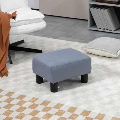 HOMCOM Microfiber Cloth Footstool, Small Foot Rest, Rectangle Sofa Stool for Bedroom Living Room, Grey Additional View 2