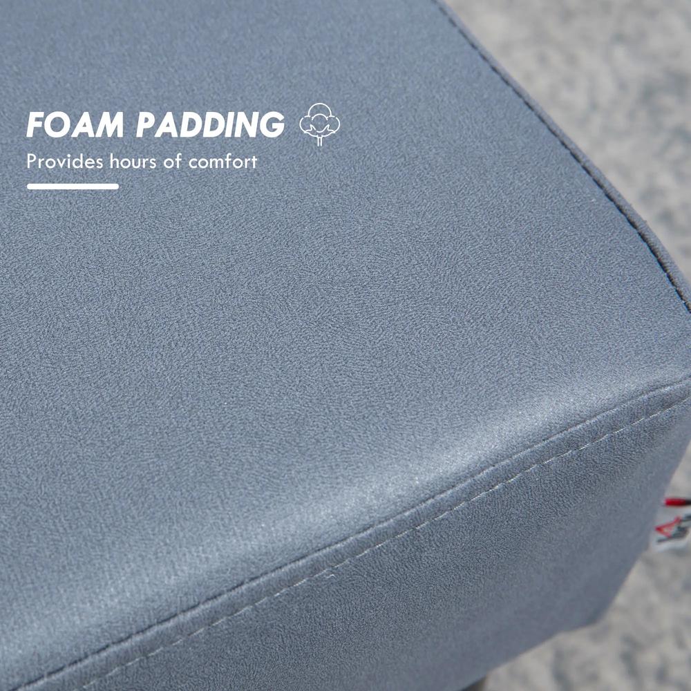 HOMCOM Microfiber Cloth Footstool, Small Foot Rest, Rectangle Sofa Stool for Bedroom Living Room, Grey Additional View 4