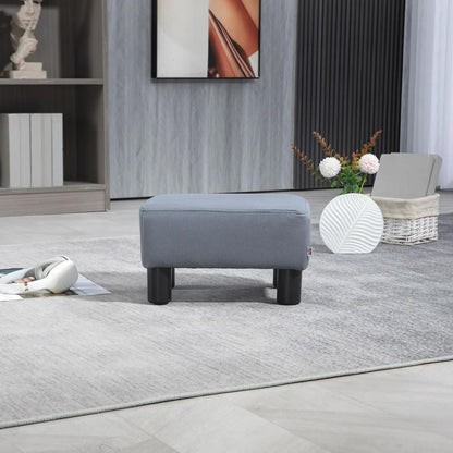 HOMCOM Microfiber Cloth Footstool, Small Foot Rest, Rectangle Sofa Stool for Bedroom Living Room, Grey Additional View 8