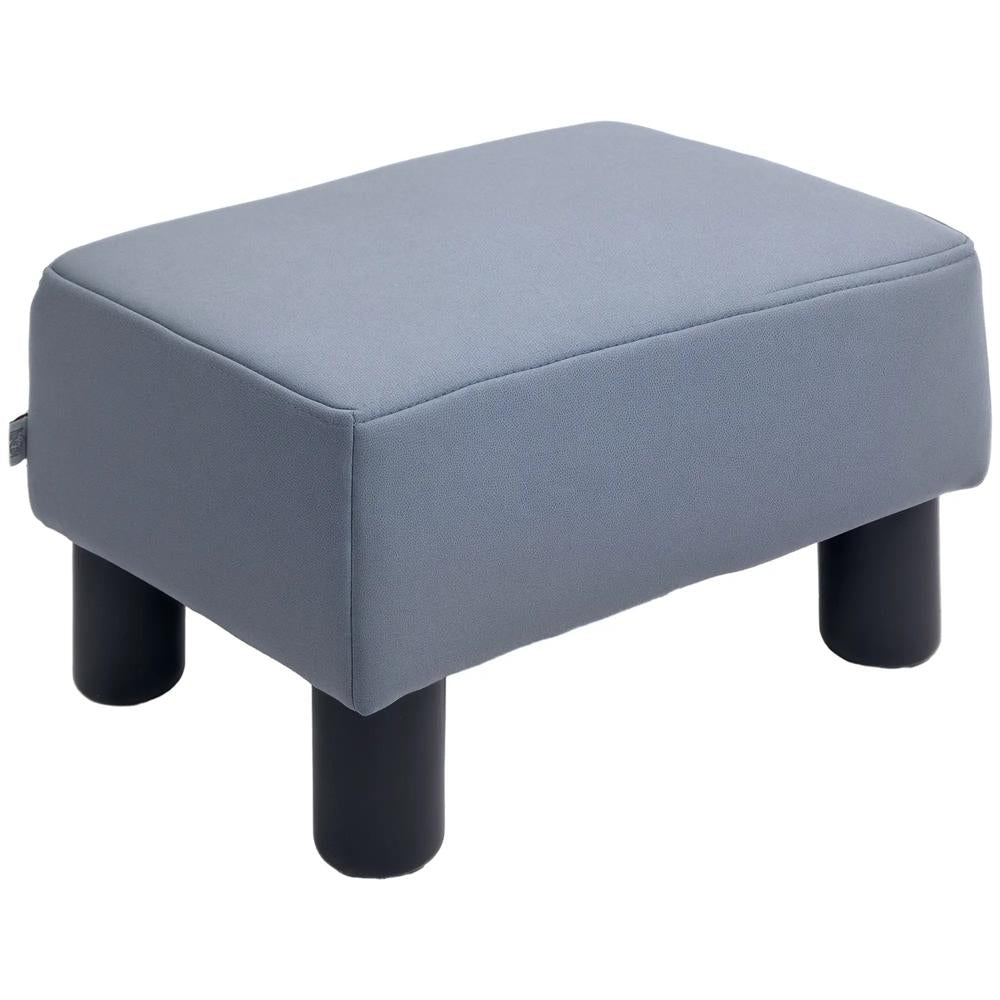 HOMCOM Microfiber Cloth Footstool, Small Foot Rest, Rectangle Sofa Stool for Bedroom Living Room, Grey Additional View 10