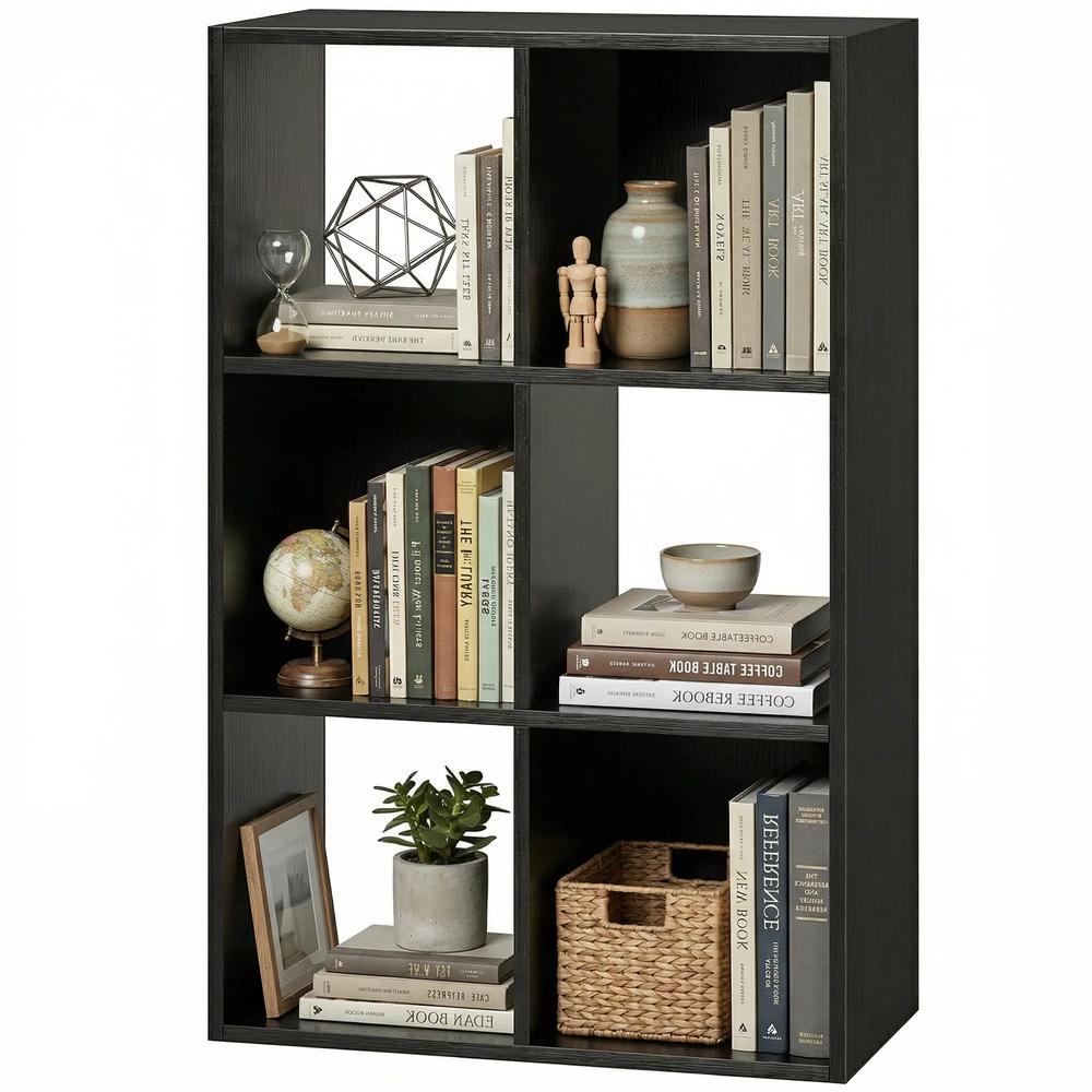 HOMCOM Industrial Style Storage Shelf, Bookcase, Bookshelf with 6 Compartments, for Living Room, Home Study Additional View 11