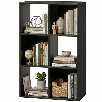 HOMCOM Industrial Style Storage Shelf, Bookcase, Bookshelf with 6 Compartments, for Living Room, Home Study Additional View 11