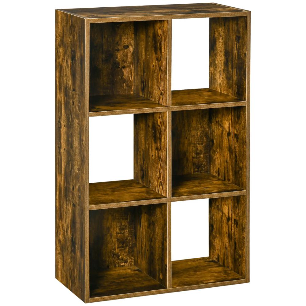 HOMCOM Industrial Style Storage Shelf, Bookcase, Bookshelf with 6 Compartments, for Living Room, Home Study Additional View 12