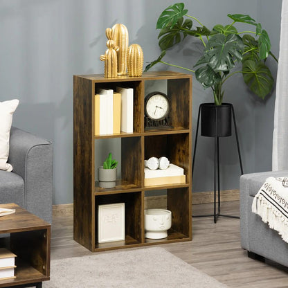 HOMCOM Industrial Style Storage Shelf, Bookcase, Bookshelf with 6 Compartments, for Living Room, Home Study Additional View 13