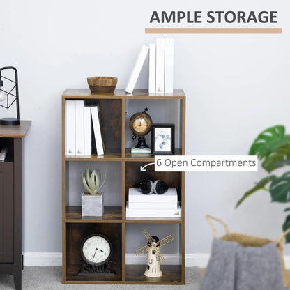 HOMCOM Industrial Style Storage Shelf, Bookcase, Bookshelf with 6 Compartments, for Living Room, Home Study Additional View 16