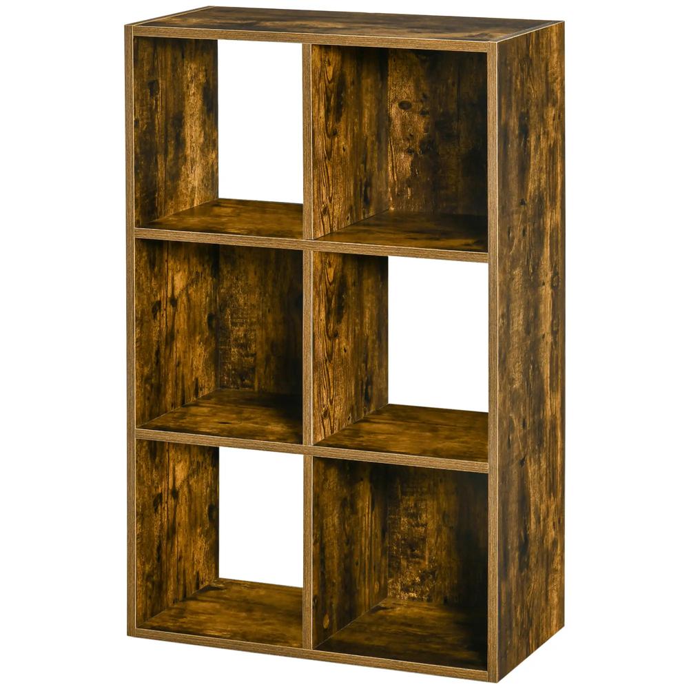 HOMCOM Industrial Style Storage Shelf, Bookcase, Bookshelf with 6 Compartments, for Living Room, Home Study Additional View 21