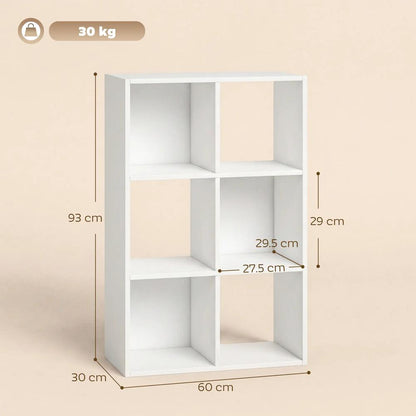 HOMCOM Industrial Style Storage Shelf, Bookcase, Bookshelf with 6 Compartments, for Living Room, Home Study Additional View 24
