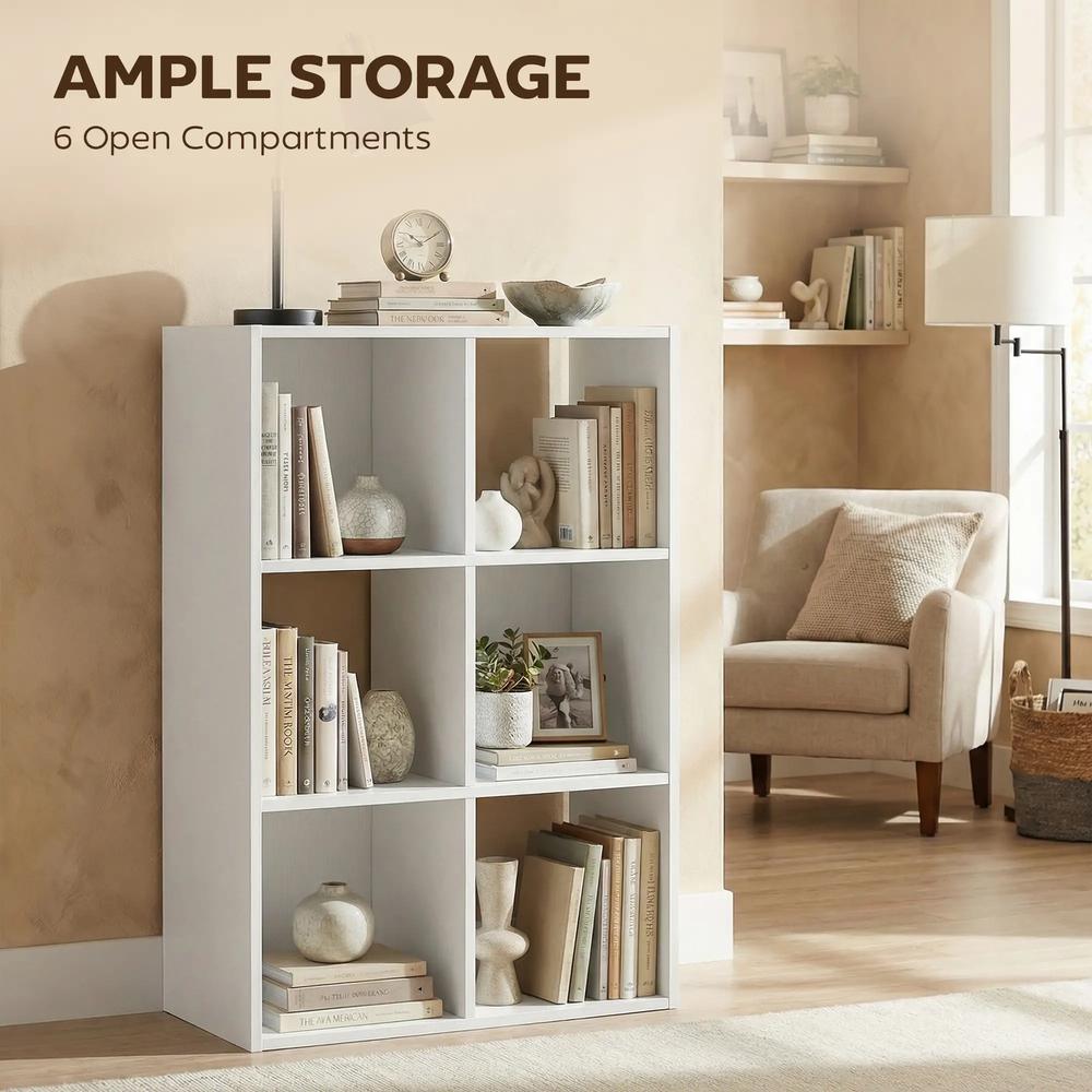 HOMCOM Industrial Style Storage Shelf, Bookcase, Bookshelf with 6 Compartments, for Living Room, Home Study Additional View 25