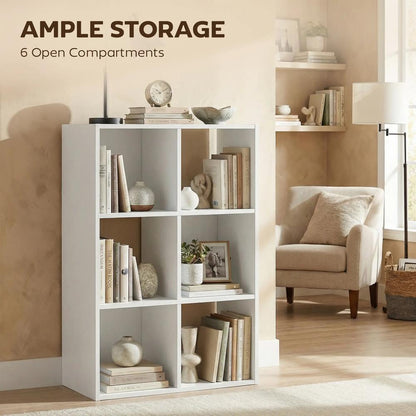 HOMCOM Industrial Style Storage Shelf, Bookcase, Bookshelf with 6 Compartments, for Living Room, Home Study Additional View 25