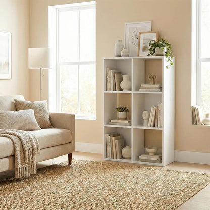 HOMCOM Industrial Style Storage Shelf, Bookcase, Bookshelf with 6 Compartments, for Living Room, Home Study Additional View 29