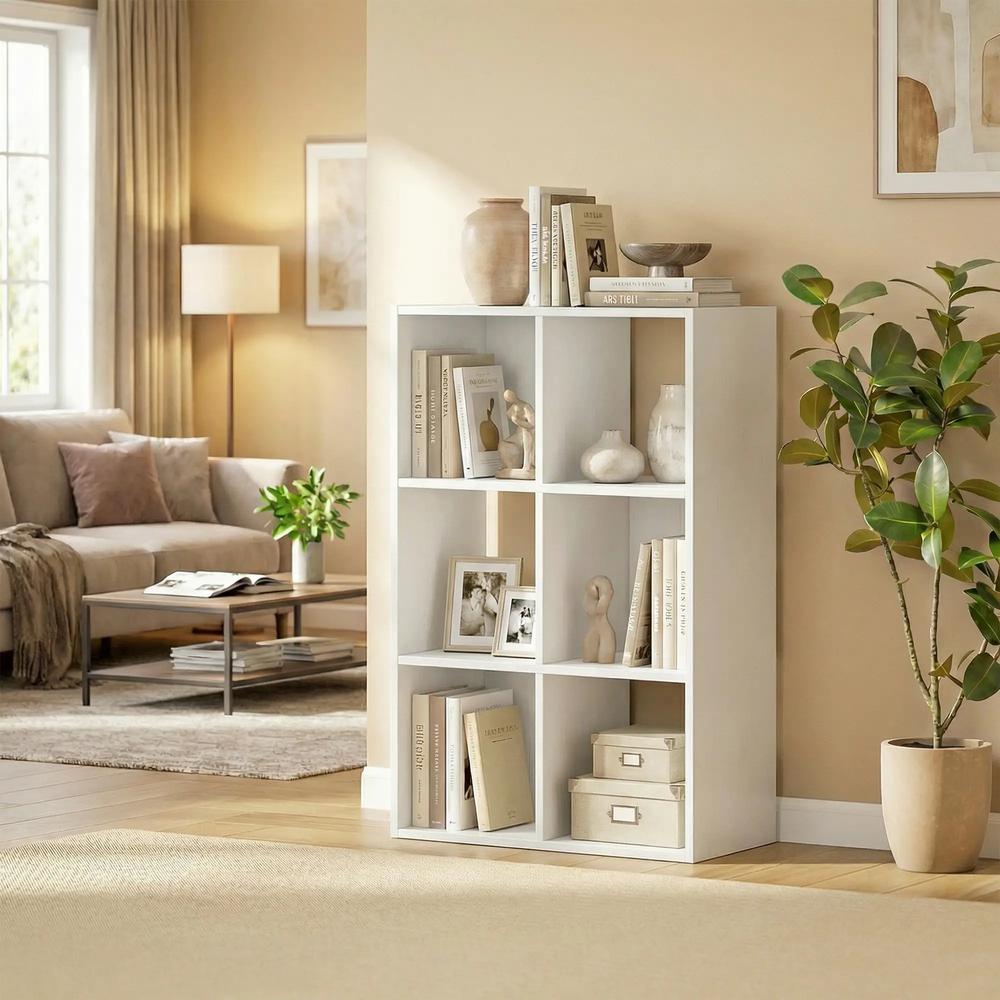 HOMCOM Industrial Style Storage Shelf, Bookcase, Bookshelf with 6 Compartments, for Living Room, Home Study Additional View 31