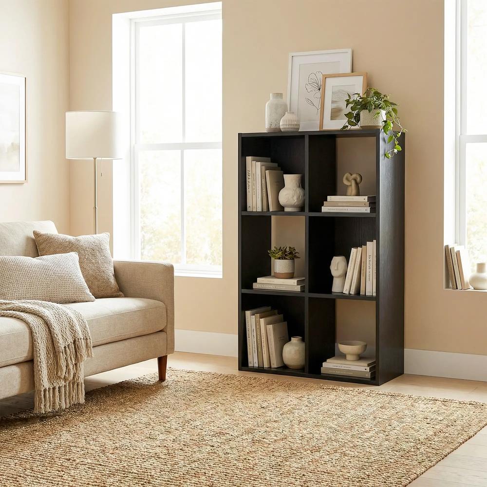 HOMCOM Industrial Style Storage Shelf, Bookcase, Bookshelf with 6 Compartments, for Living Room, Home Study Additional View 8