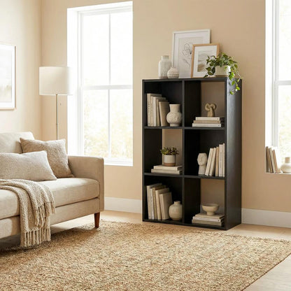 HOMCOM Industrial Style Storage Shelf, Bookcase, Bookshelf with 6 Compartments, for Living Room, Home Study Additional View 8