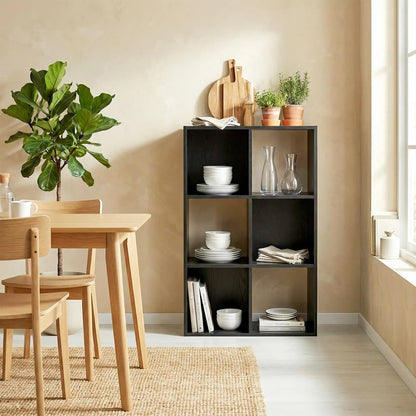 HOMCOM Industrial Style Storage Shelf, Bookcase, Bookshelf with 6 Compartments, for Living Room, Home Study Additional View 9