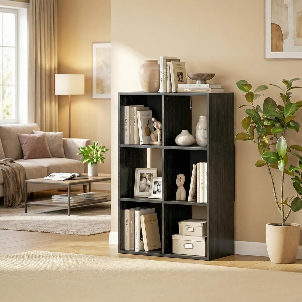 HOMCOM Industrial Style Storage Shelf, Bookcase, Bookshelf with 6 Compartments, for Living Room, Home Study Additional View 10