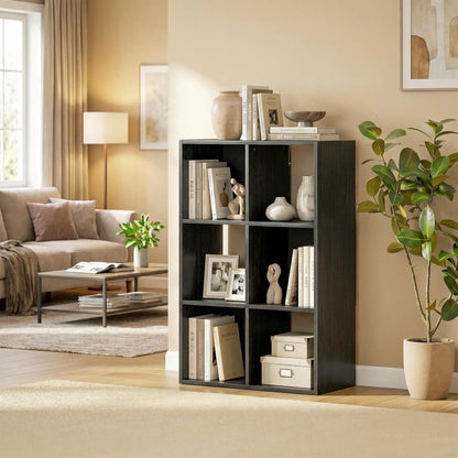 HOMCOM Industrial Style Storage Shelf, Bookcase, Bookshelf with 6 Compartments, for Living Room, Home Study Additional View 10