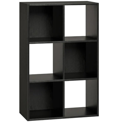 HOMCOM Industrial Style Storage Shelf, Bookcase, Bookshelf with 6 Compartments, for Living Room, Home Study