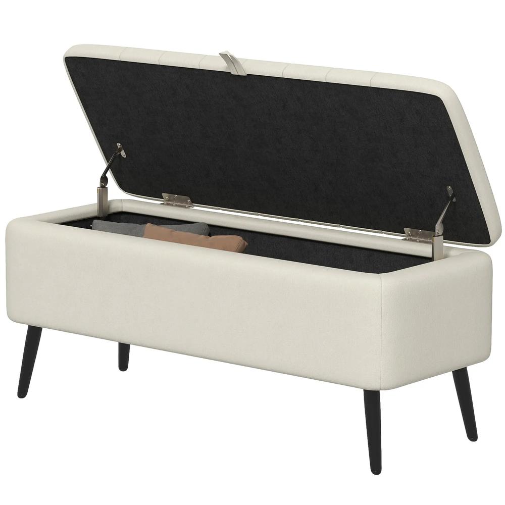 HOMCOM Linen-Look 92 x 31cm Storage Ottoman Additional View 11