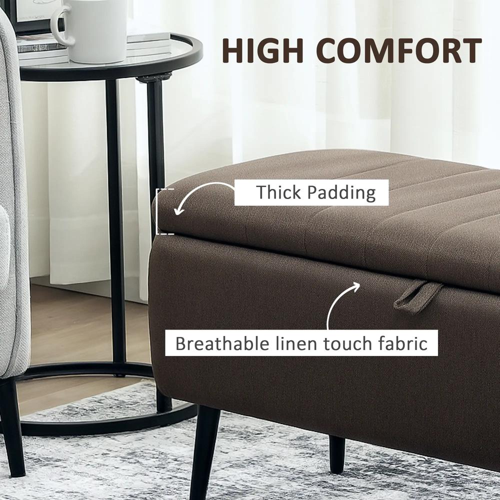 HOMCOM Linen-Look 92 x 31cm Storage Ottoman Additional View 16