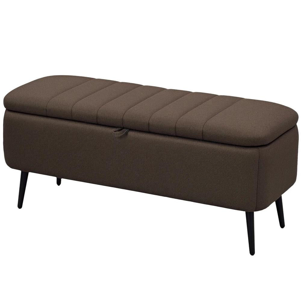HOMCOM Linen-Look 92 x 31cm Storage Ottoman Additional View 21