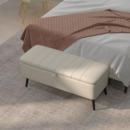 HOMCOM Linen-Look 92 x 31cm Storage Ottoman Additional View 7