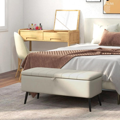 HOMCOM Linen-Look 92 x 31cm Storage Ottoman Additional View 10