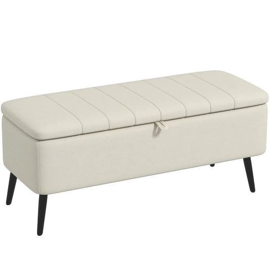 HOMCOM Linen-Look 92 x 31cm Storage Ottoman