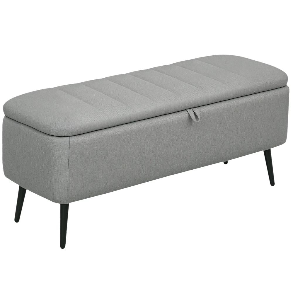 HOMCOM 92 x 31cm Linen-Look Storage Ottoman Additional View 11