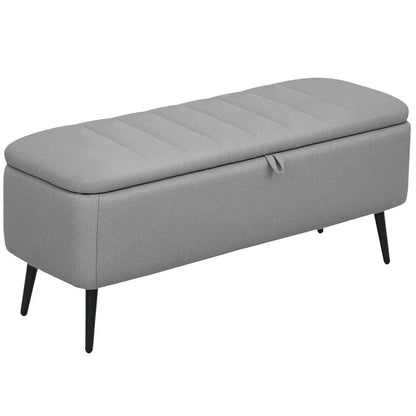 HOMCOM 92 x 31cm Linen-Look Storage Ottoman Additional View 11