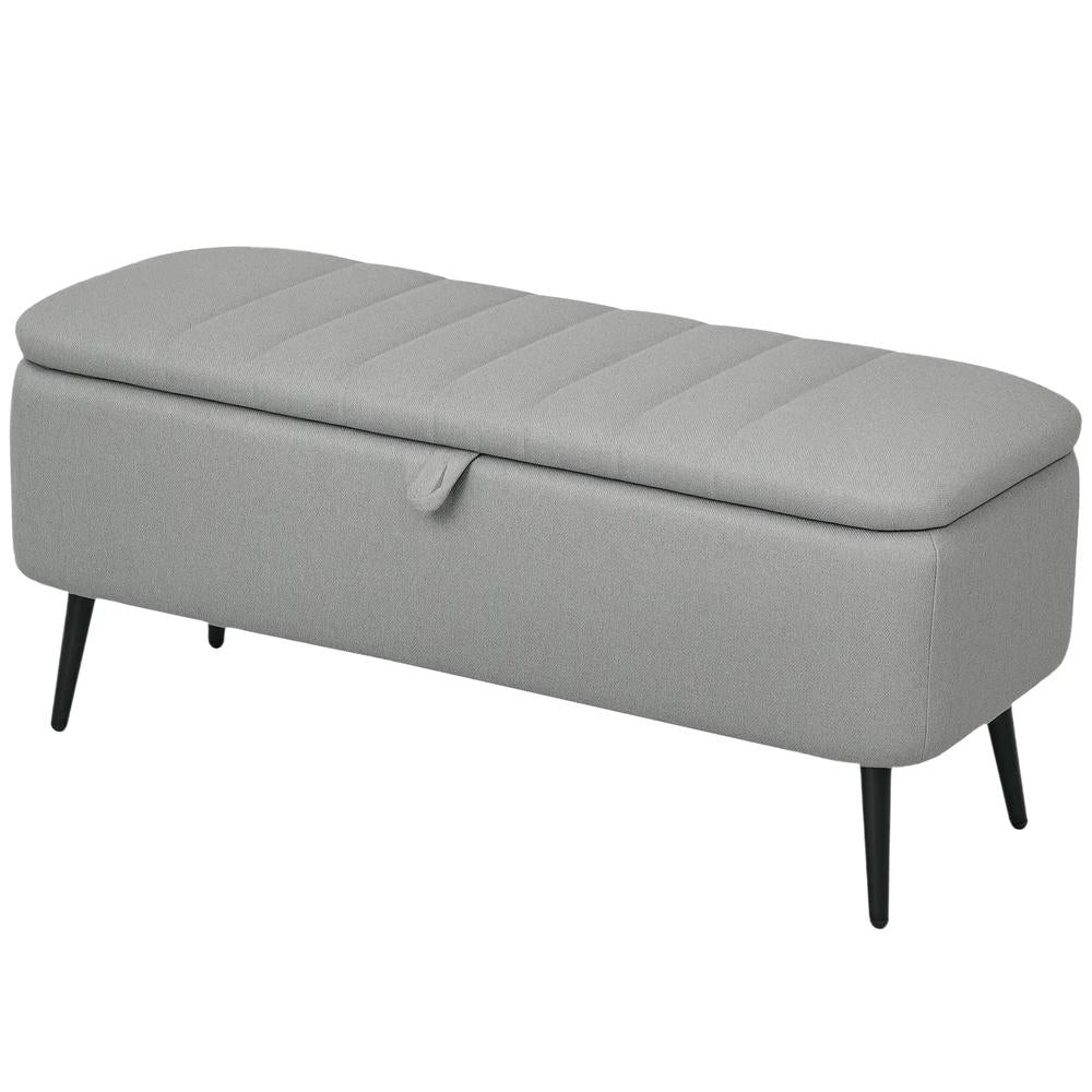 HOMCOM 92 x 31cm Linen-Look Storage Ottoman Additional View 20