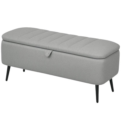 HOMCOM 92 x 31cm Linen-Look Storage Ottoman Additional View 20