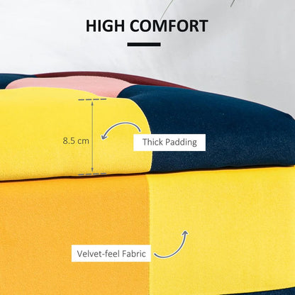 HOMCOM Storage Ottoman, Storage Bench with Wood Legs, Footstool, Footrest with Velvet Surface for Bedroom, Hallway, Living Room, 114 x 47 x 47 cm Additional View 26