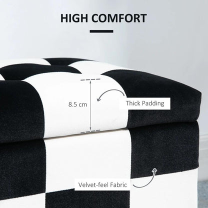 HOMCOM Storage Ottoman, Storage Bench with Wood Legs, Footstool, Footrest with Velvet Surface for Bedroom, Hallway, Living Room, 114 x 47 x 47 cm Additional View 5