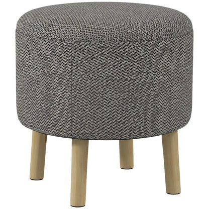 HOMCOM Round Linen-Look Storage Ottoman Additional View 12