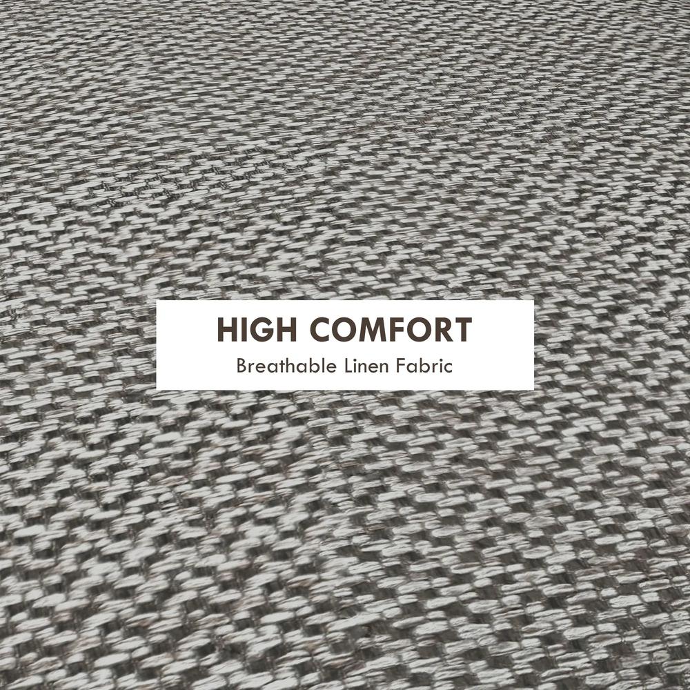 HOMCOM Round Linen-Look Storage Ottoman Additional View 16