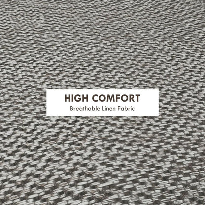 HOMCOM Round Linen-Look Storage Ottoman Additional View 16