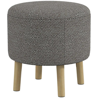 HOMCOM Round Linen-Look Storage Ottoman Additional View 22