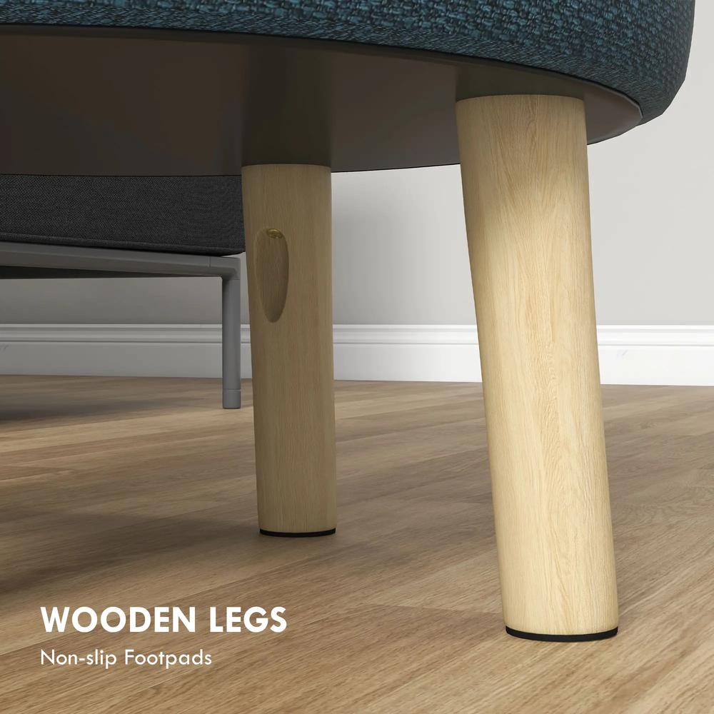 HOMCOM Round Linen-Look Storage Ottoman Additional View 7