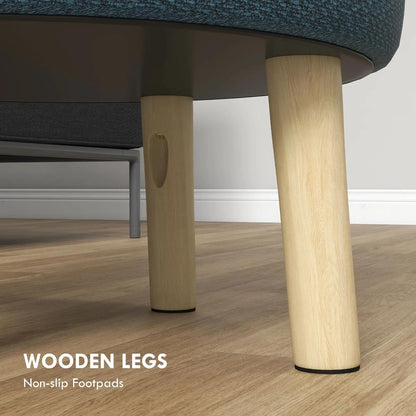 HOMCOM Round Linen-Look Storage Ottoman Additional View 7