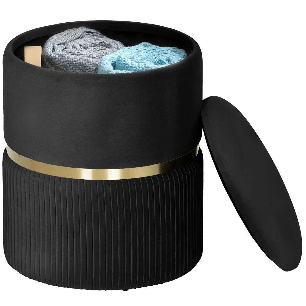 HOMCOM Velvet-Feel Storage Ottoman Additional View 11