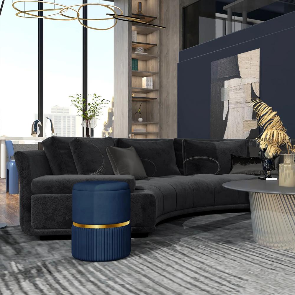 HOMCOM Velvet-Feel Storage Ottoman Additional View 13