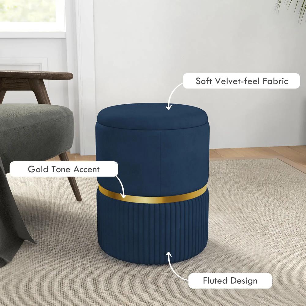 HOMCOM Velvet-Feel Storage Ottoman Additional View 16