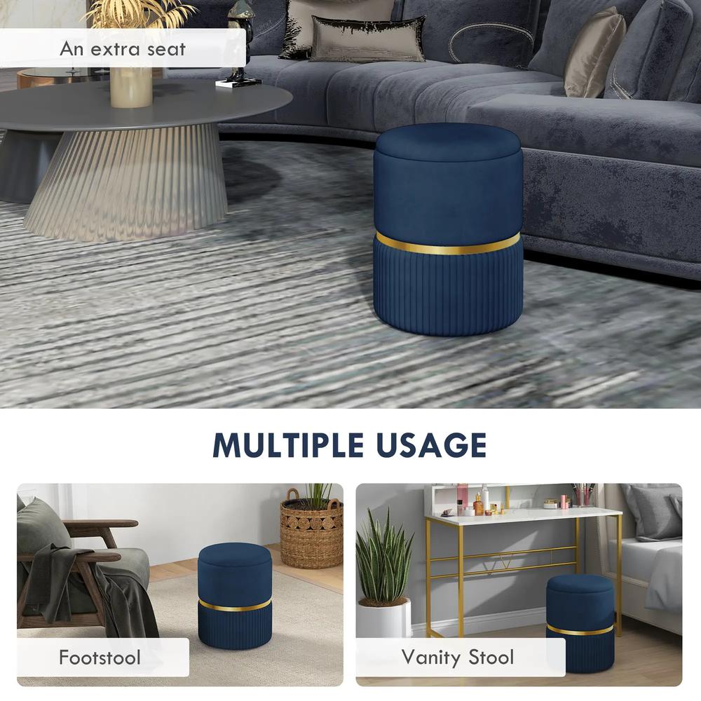 HOMCOM Velvet-Feel Storage Ottoman Additional View 17
