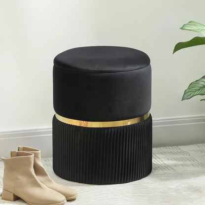 HOMCOM Velvet-Feel Storage Ottoman Additional View 2