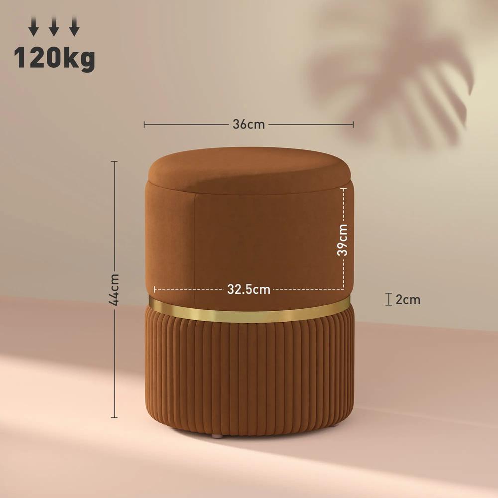HOMCOM Velvet-Feel Storage Ottoman Additional View 25