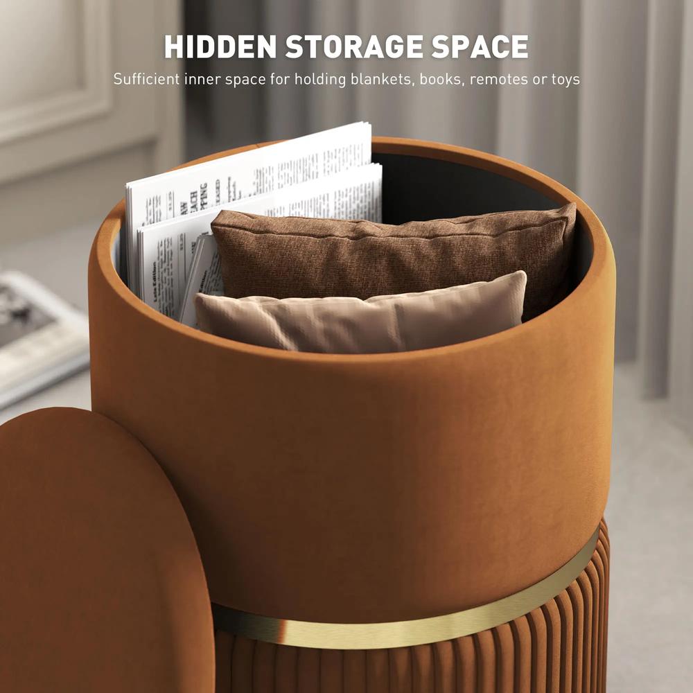 HOMCOM Velvet-Feel Storage Ottoman Additional View 26