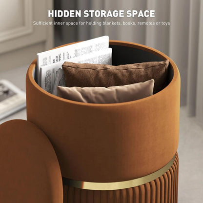 HOMCOM Velvet-Feel Storage Ottoman Additional View 26